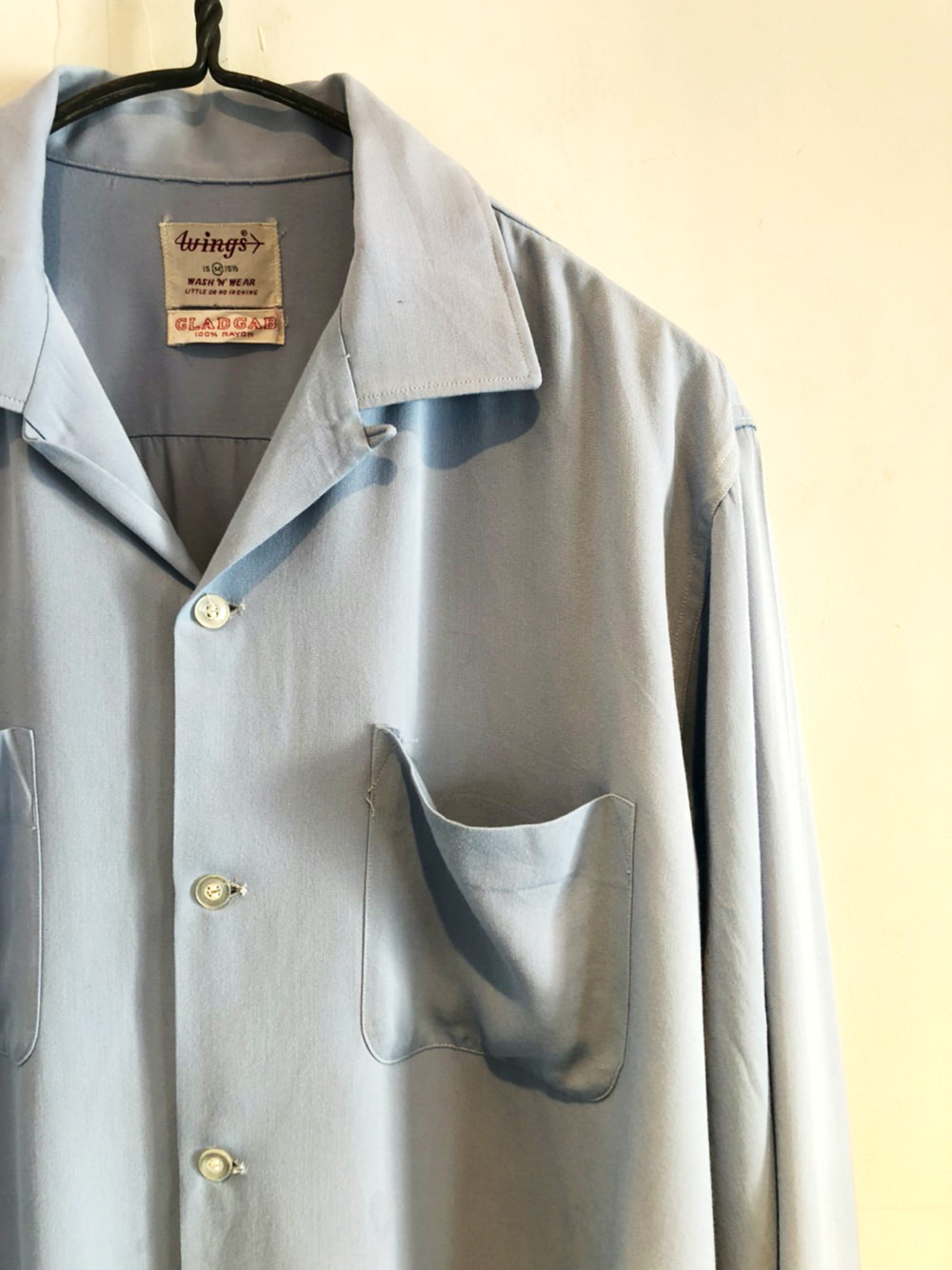 ヴィンテージ オープンカラー レーヨンシャツ【1960s-】 【Wings】Vintage Open Collar Rayon Shirt